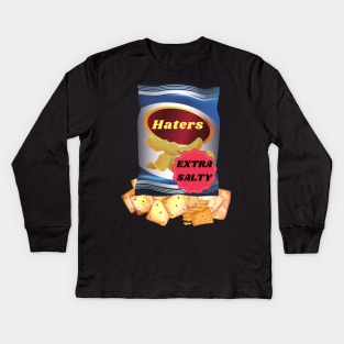 HATERS EXTRA SALTY SET DESIGN Kids Long Sleeve T-Shirt